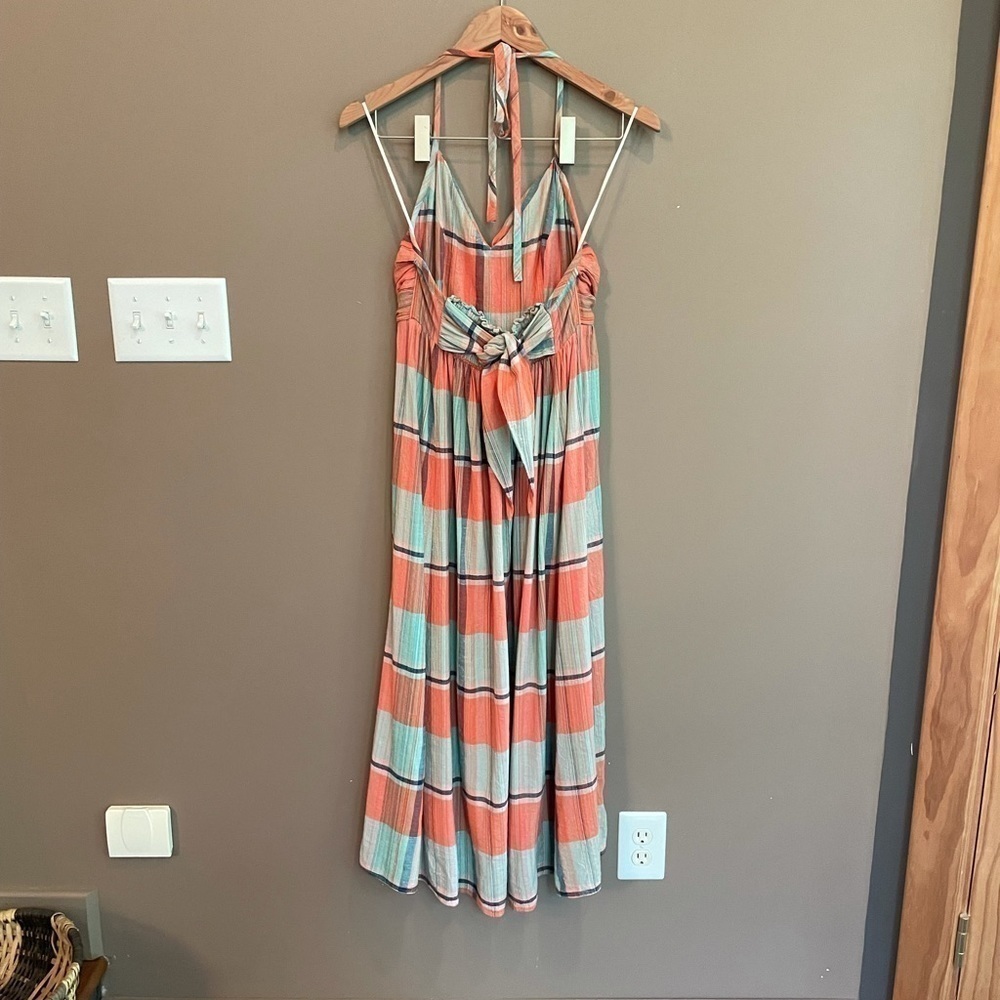 Free People Striped Maxi Dress in Coral and Teal - Picture 6 of 10